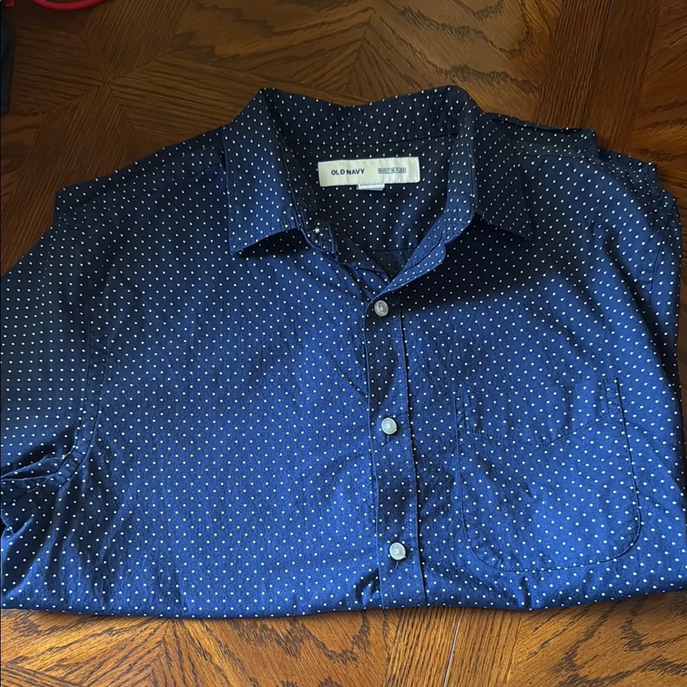 Old Navy Blue Polka Dot Shirt